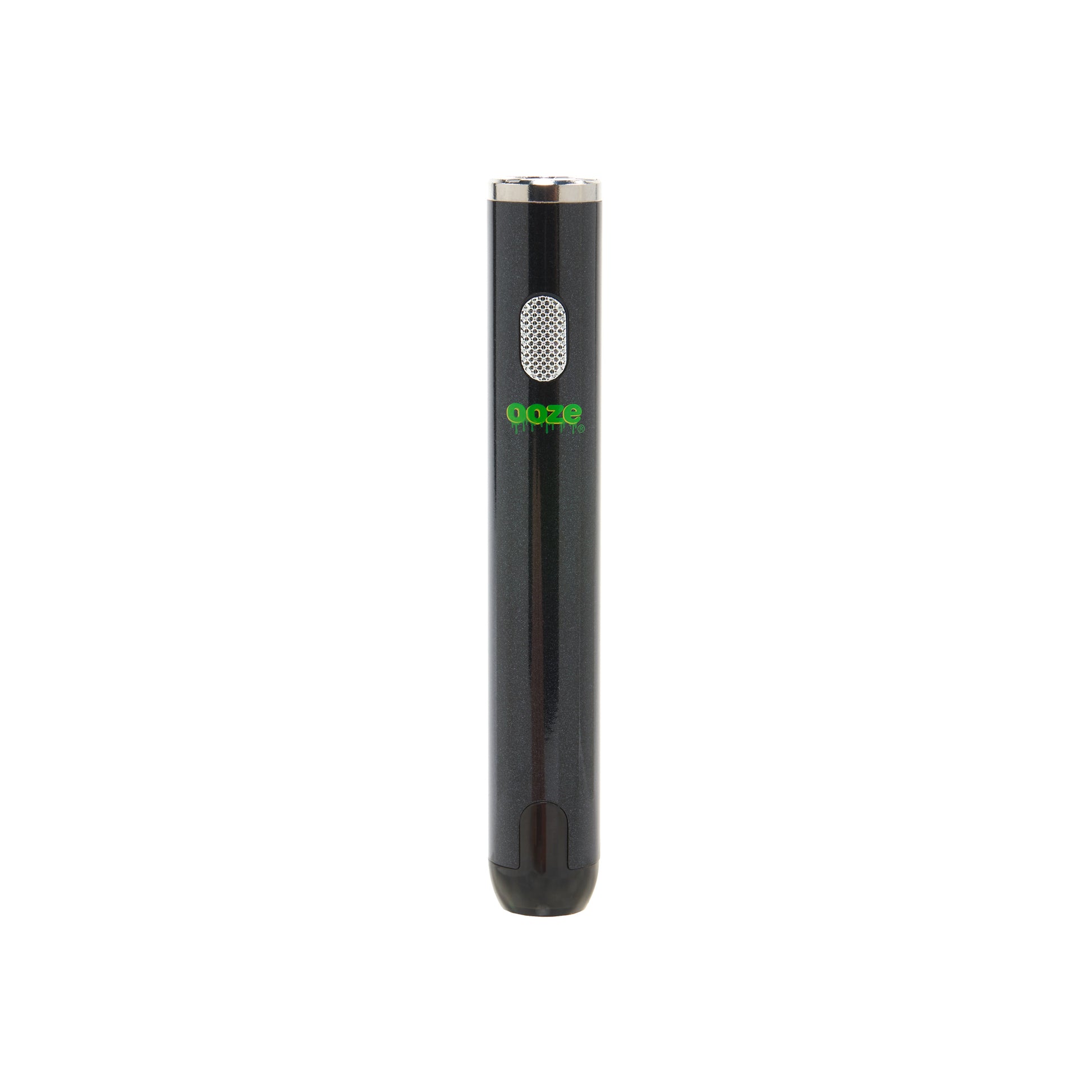 The black Ooze Smart Battery is upright and turned off without the charger