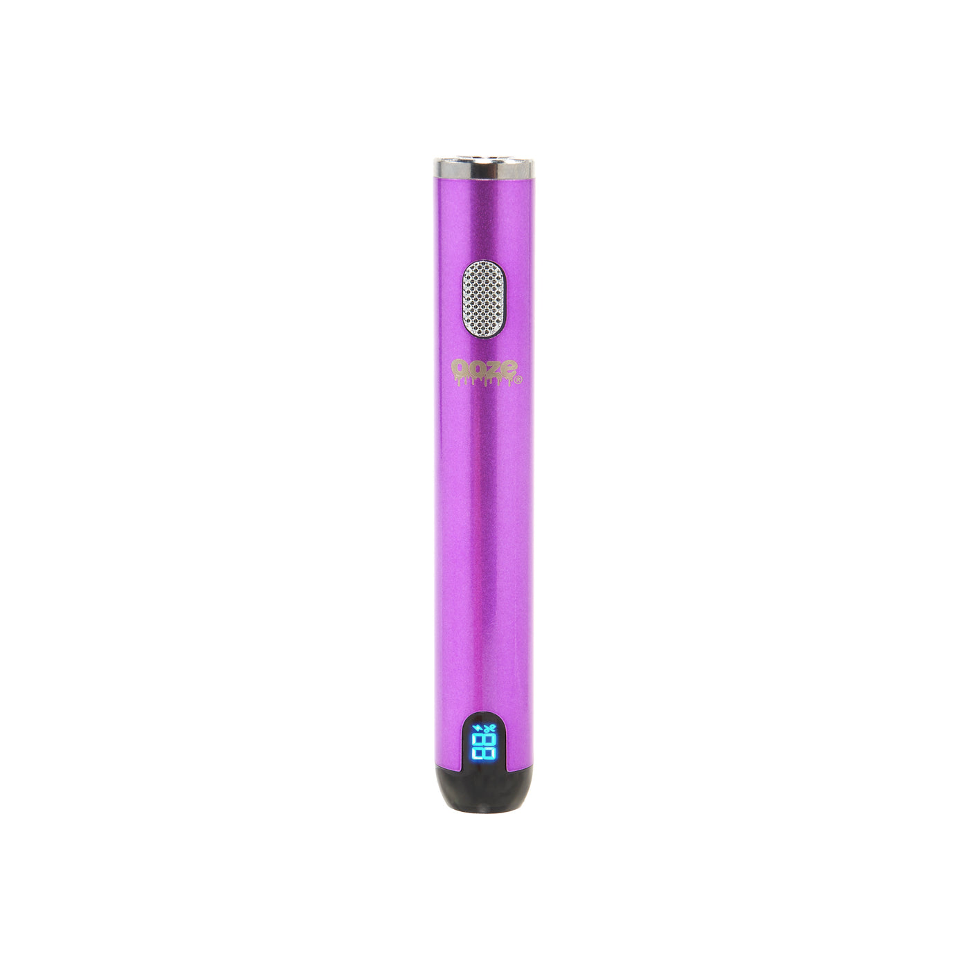 front view showing battery percentage for purple smart vape battery