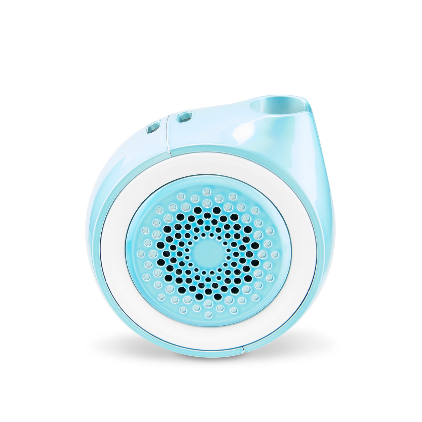 The Ooze Movez Speaker Vape in Arctic Blue is shown with the speaker side facing the camera.