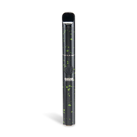 The Green Splatter Ooze Signal concentrate vape pen facing forwards against a white background.