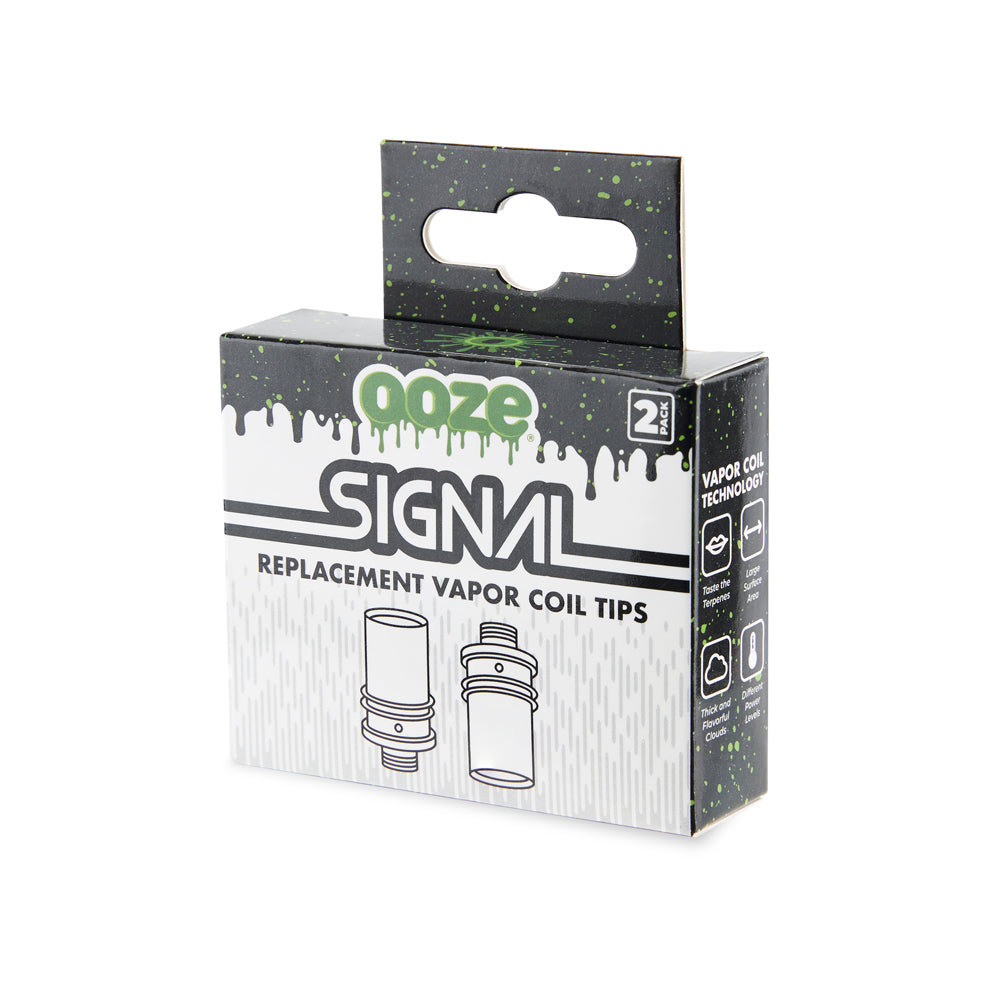 The packaging for the Ooze Signal replacement coil 2-pack is shown on an angle.
