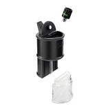 view of black Electro Barrel electric dab rig parts removed and showcased from top to bottom