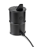 front view of black Electro Barrel electric dab rig charging