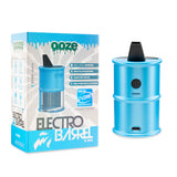 view of product box and blue Electro Barrel electric dab rig outside of it
