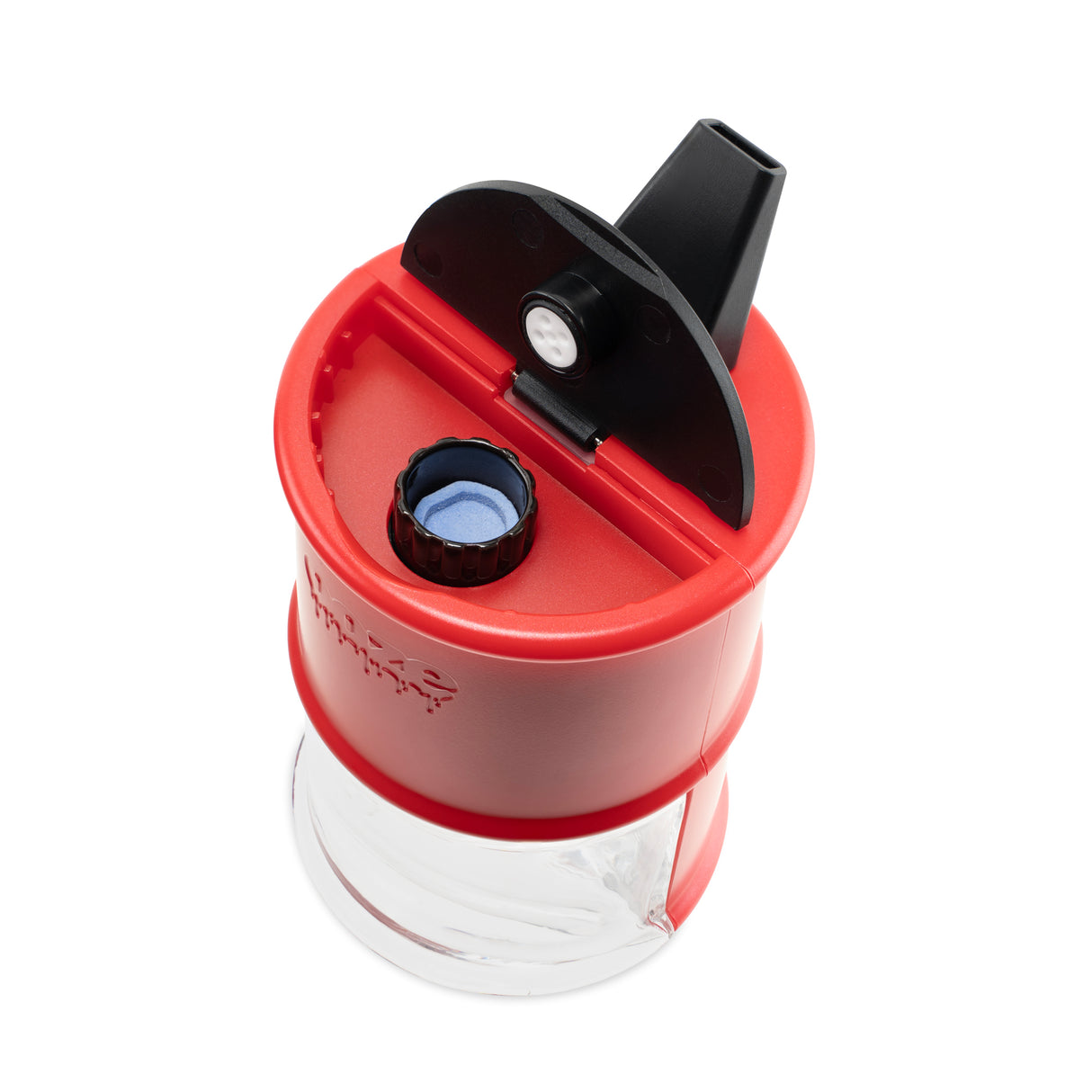 top view of red Electro Barrel electric dab rig