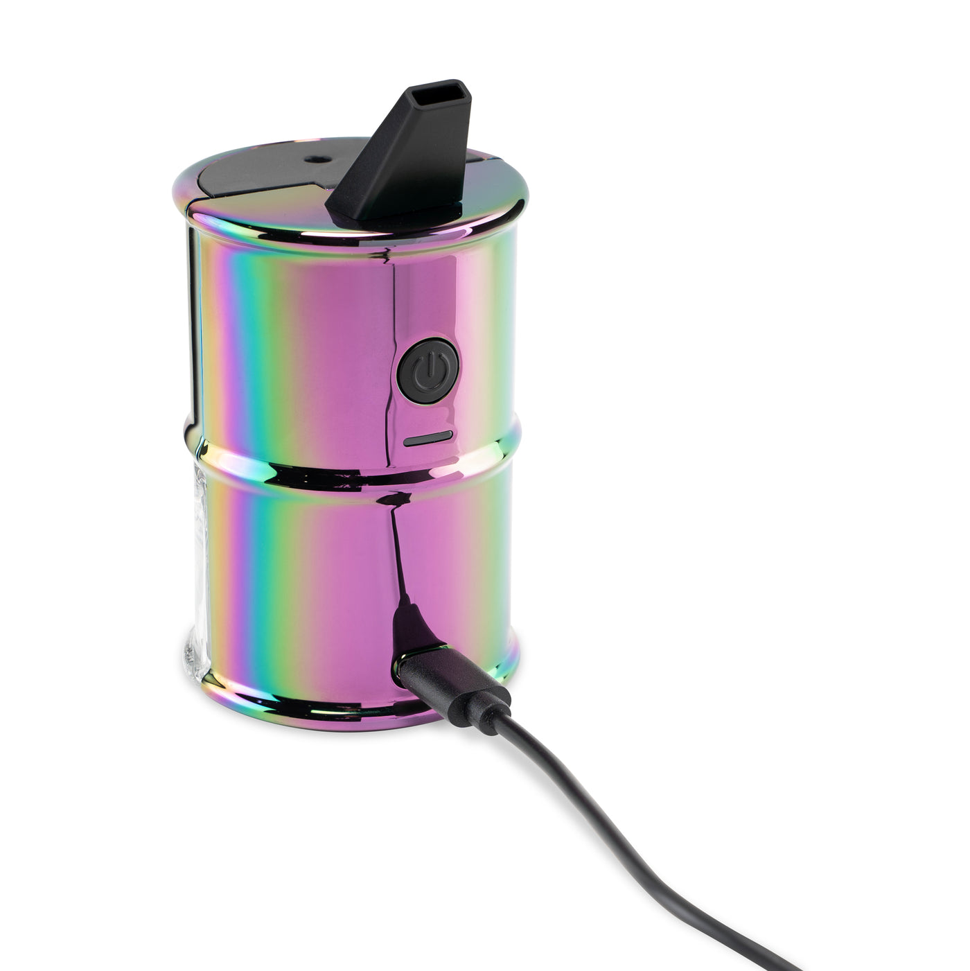 front view of rainbow Electro Barrel electric dab rig charging