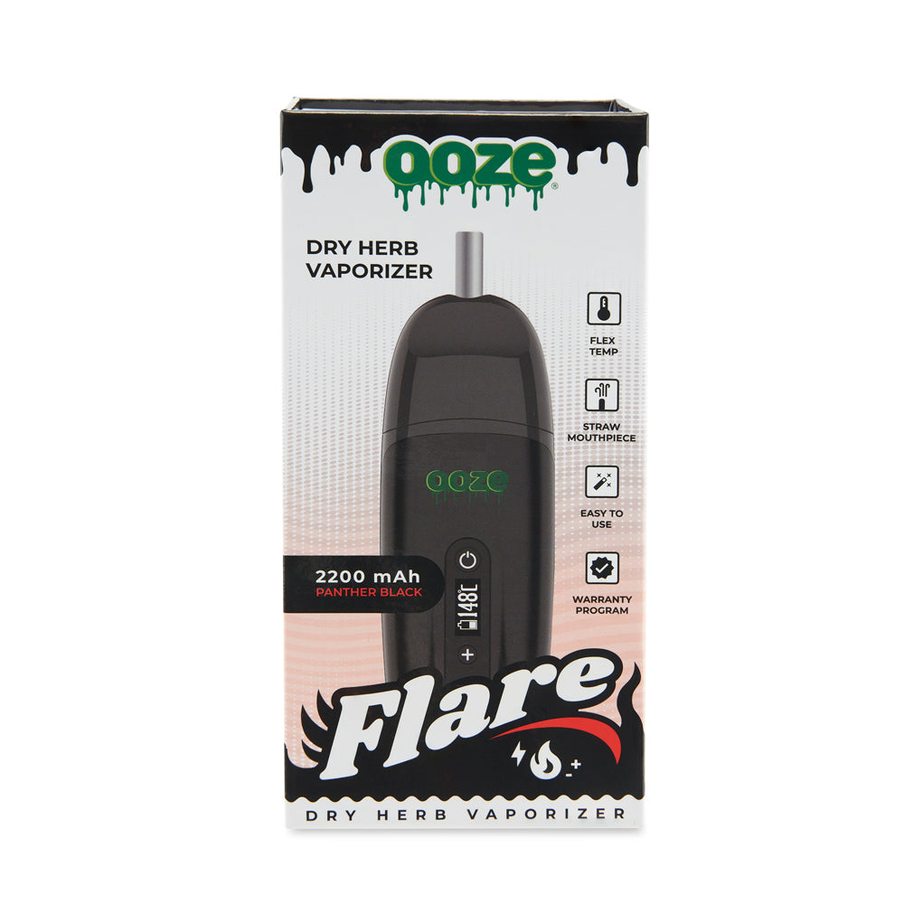 Front view of Black Flare flower vape product box
