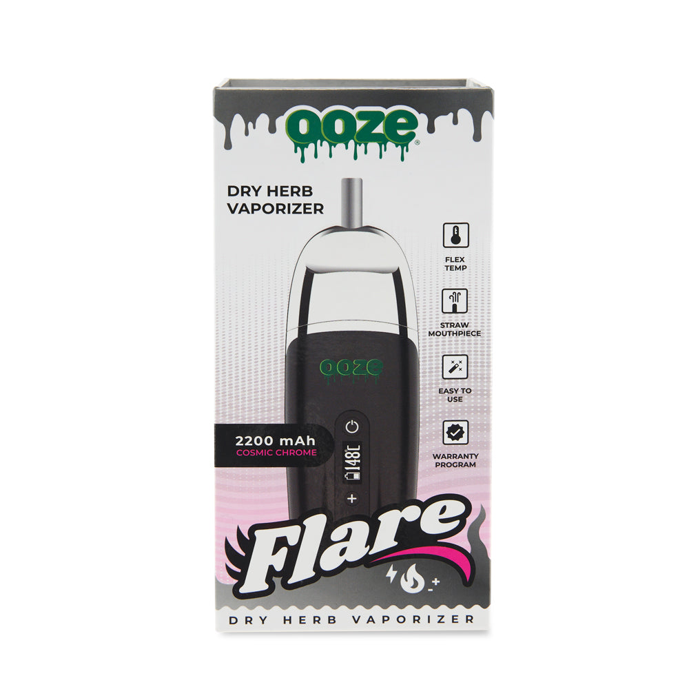 Front view of Chrome Flare flower vape product box
