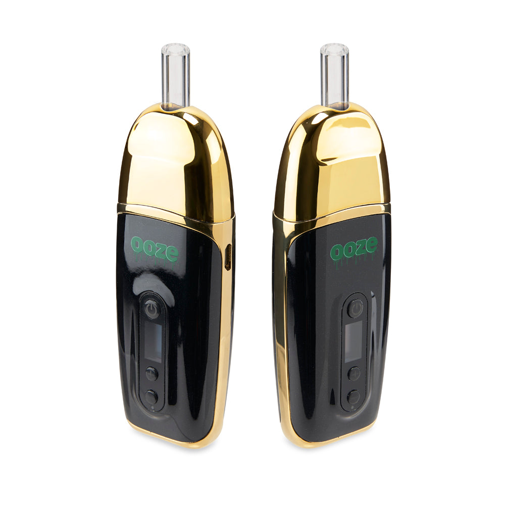 Side by side view of two Gold Flare flower vapes
