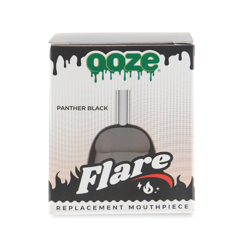 The packaging for the black Ooze Flare replacement mouthpiece.