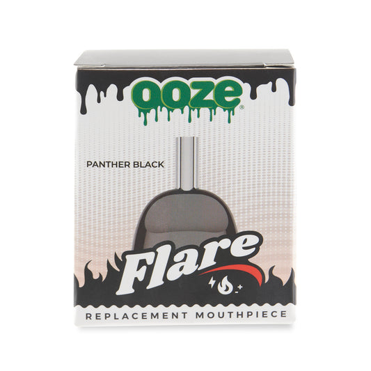 The packaging for the black Ooze Flare replacement mouthpiece.