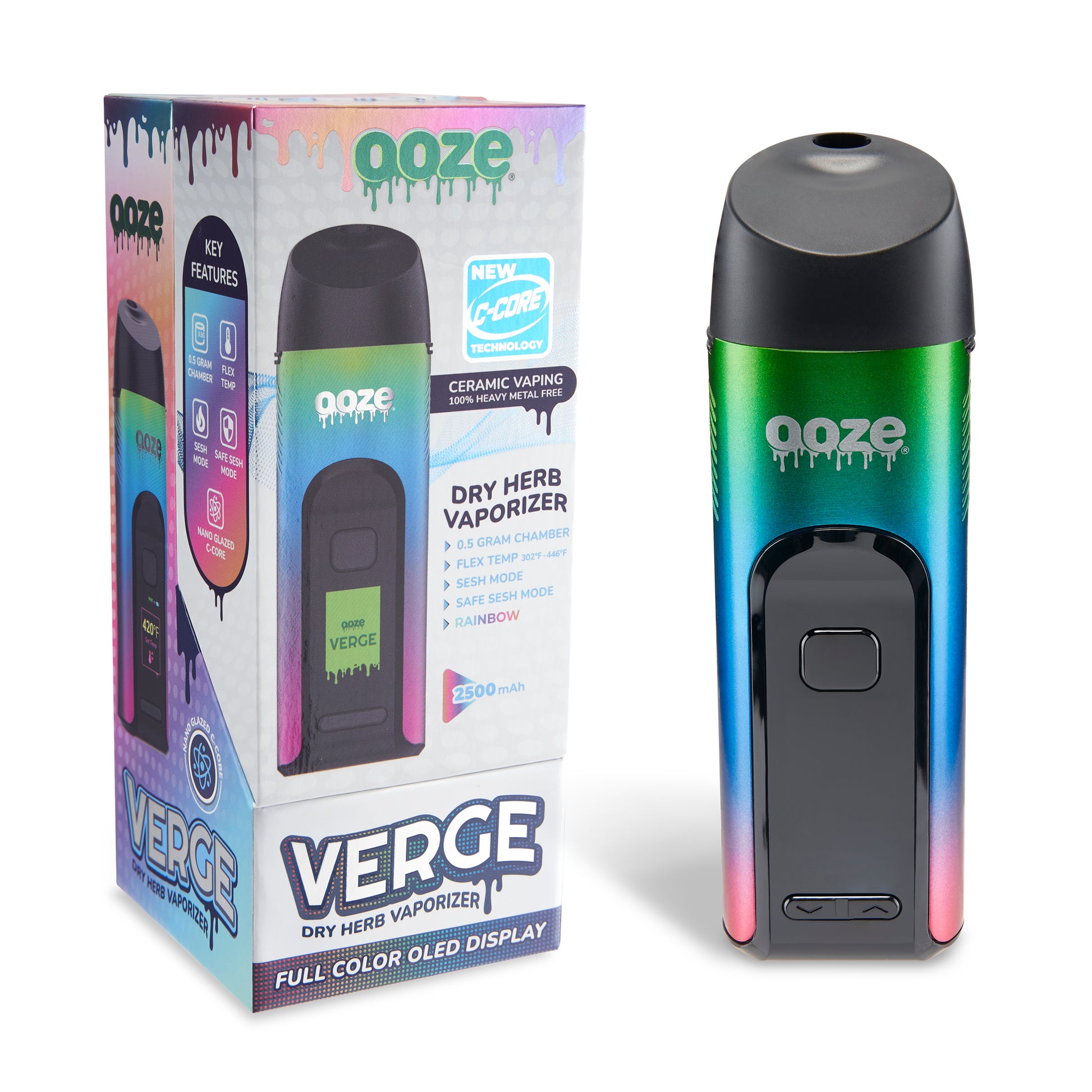 Ooze Verge – 2500 mAh Dry Herb Vaporizer - Rainbow