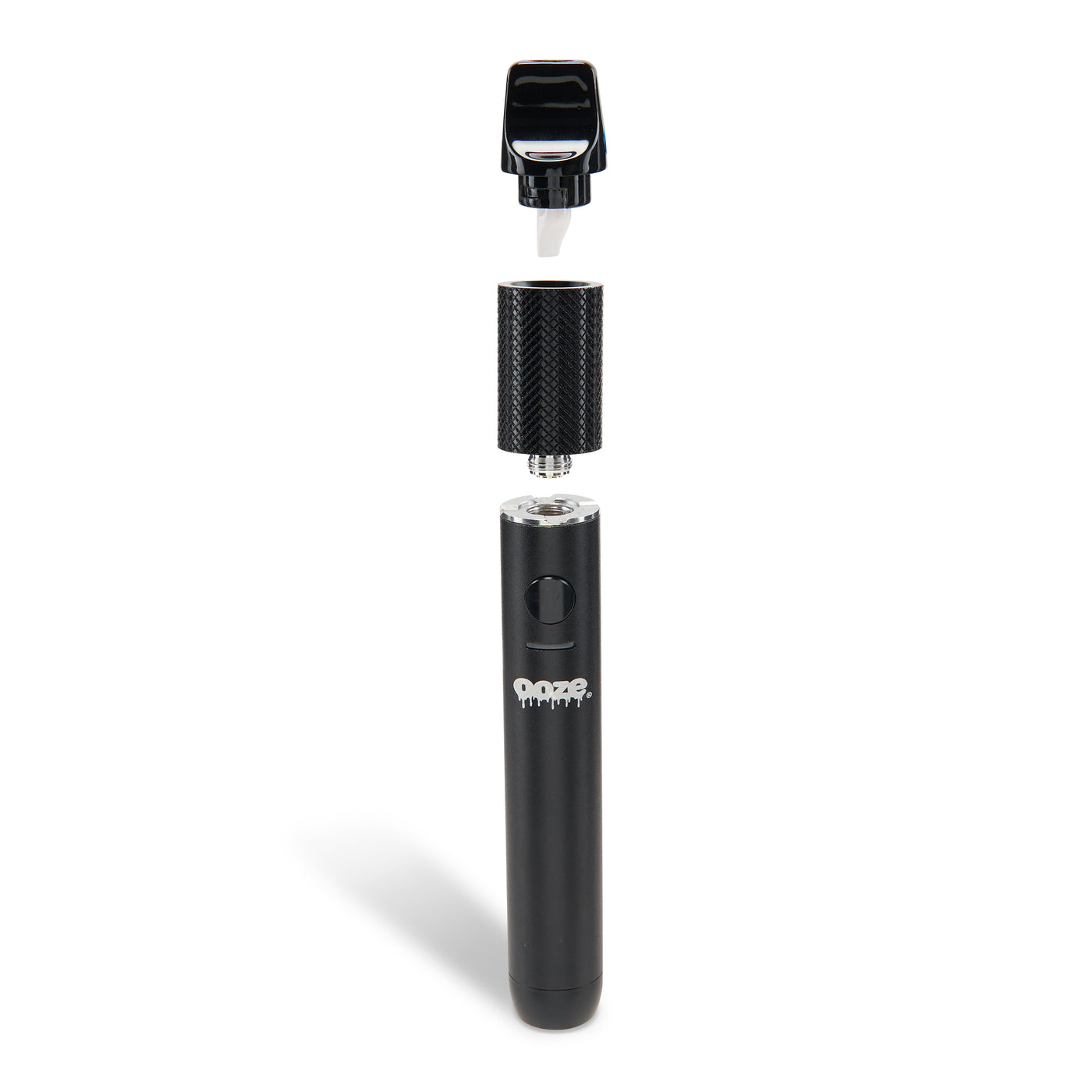 front view of black beacon dab pen parts broken up  