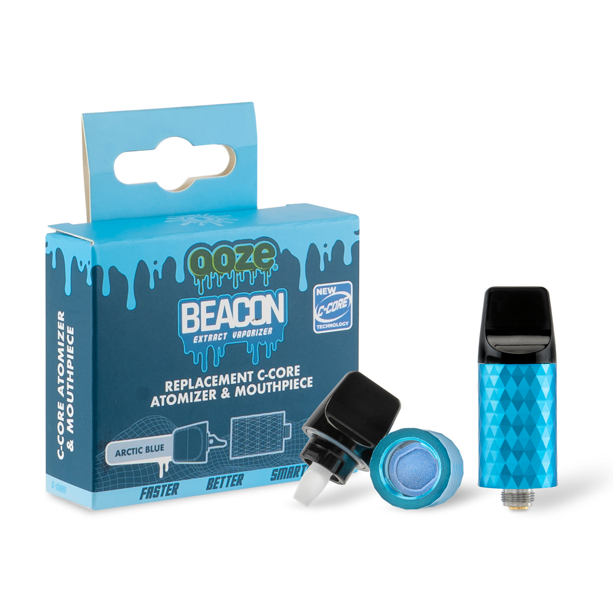 Ooze Beacon Onyx Atomizer & Mouthpiece Replacement Pack - Arctic Blue