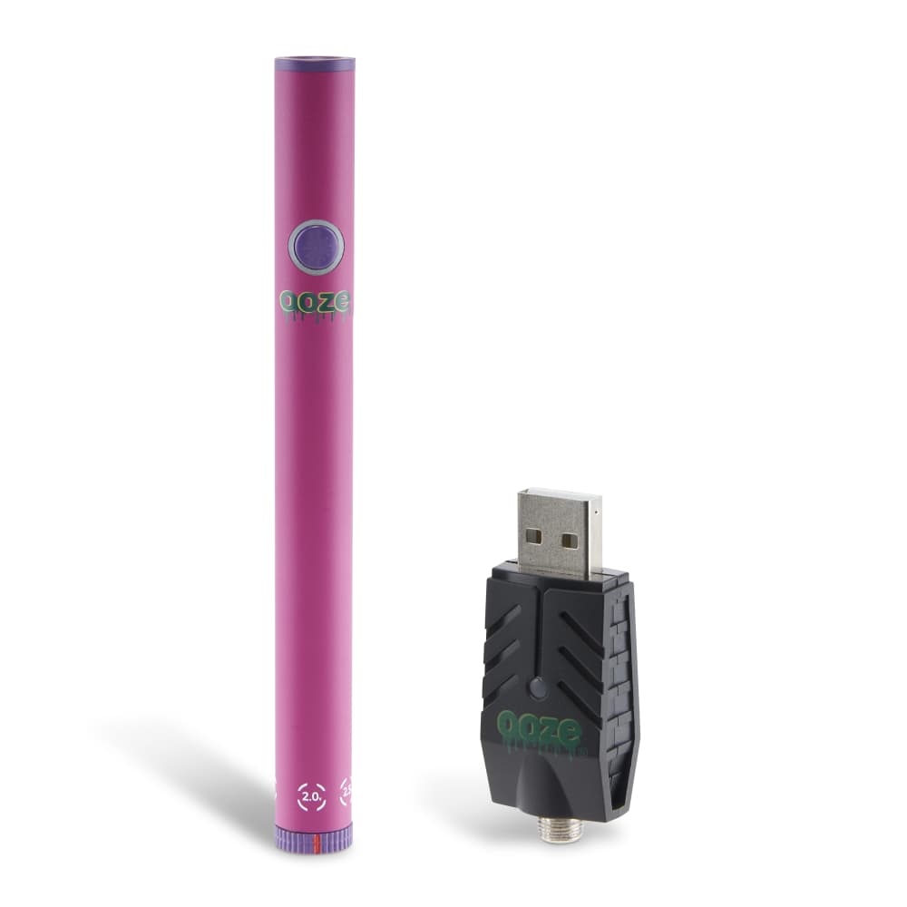 Pink Twist Slim 2.0 Vape Pen Battery 510 thread battery USB charger on the side