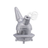 The stellar silver Ooze UFO is displayed on an angle as a dab rig