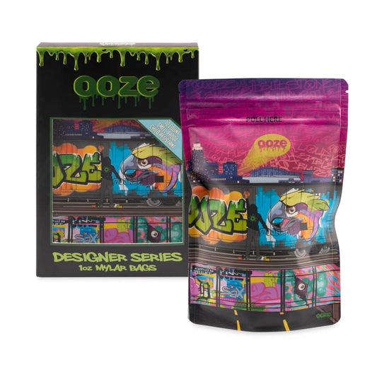 Ooze Designer Series 1 Ounce Mylar Bag 10-Count Box - Tag
