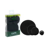 Ooze Resolution Silicone Res Cap 4-Pack For Travel And Cleaning - Black