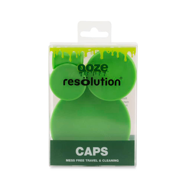 Ooze Resolution Silicone Res Cap 4-Pack For Travel And Cleaning - Green