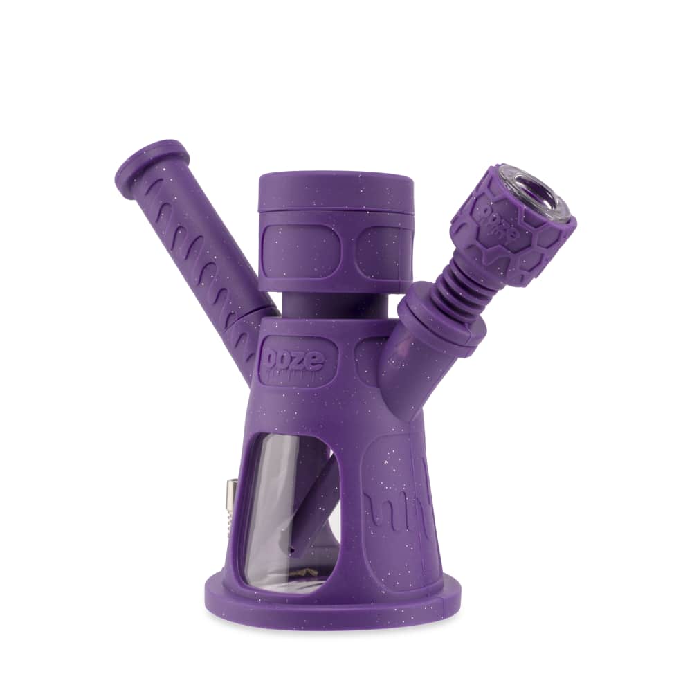 Ooze Hyborg Silicone Glass 4-In-1 Hybrid Water Pipe And Nectar Collector - Shimmer Purple
