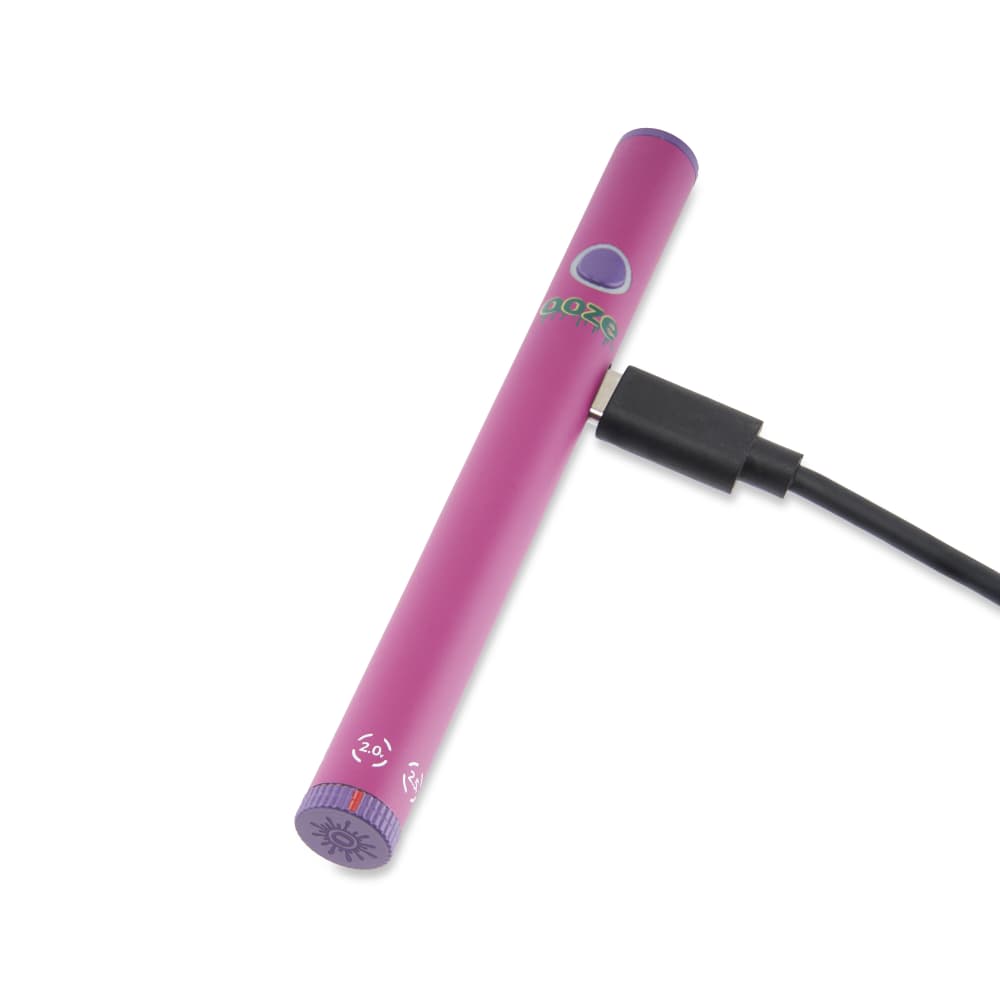 Pink Twist Slim 2.0 Vape Pen Battery with 510 thread battery being charged