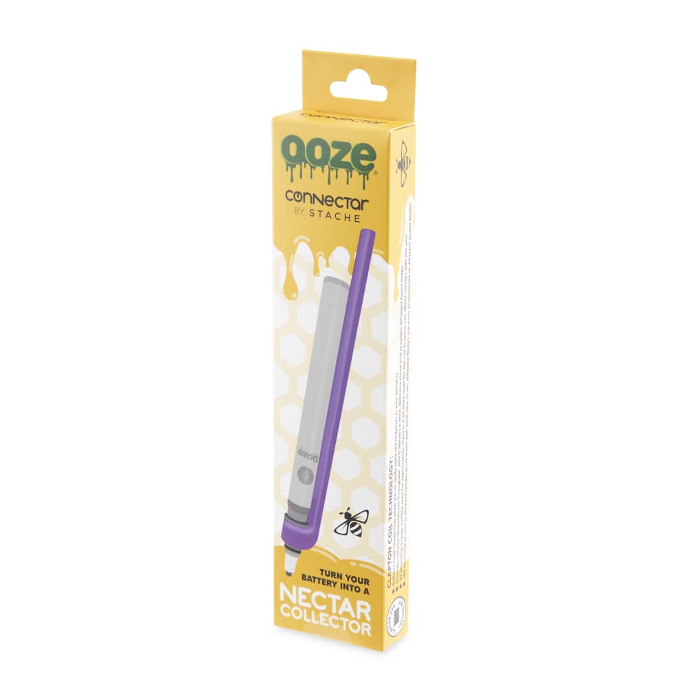 Ooze X Stache Connectar - 510 Thread Nectar Collector Vape Pen Attachment - Purple