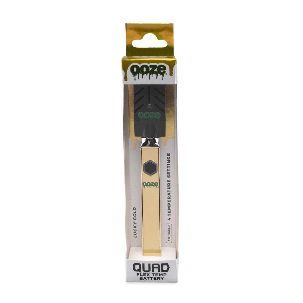 Ooze Lucky Gold Quad 510 Thread 500 Mah Square Vape Pen Battery + Usb Charger