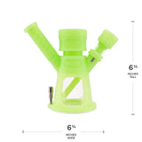 Ooze Hyborg Silicone Glass 4-In-1 Hybrid Water Pipe And Nectar Collector - Green Glow