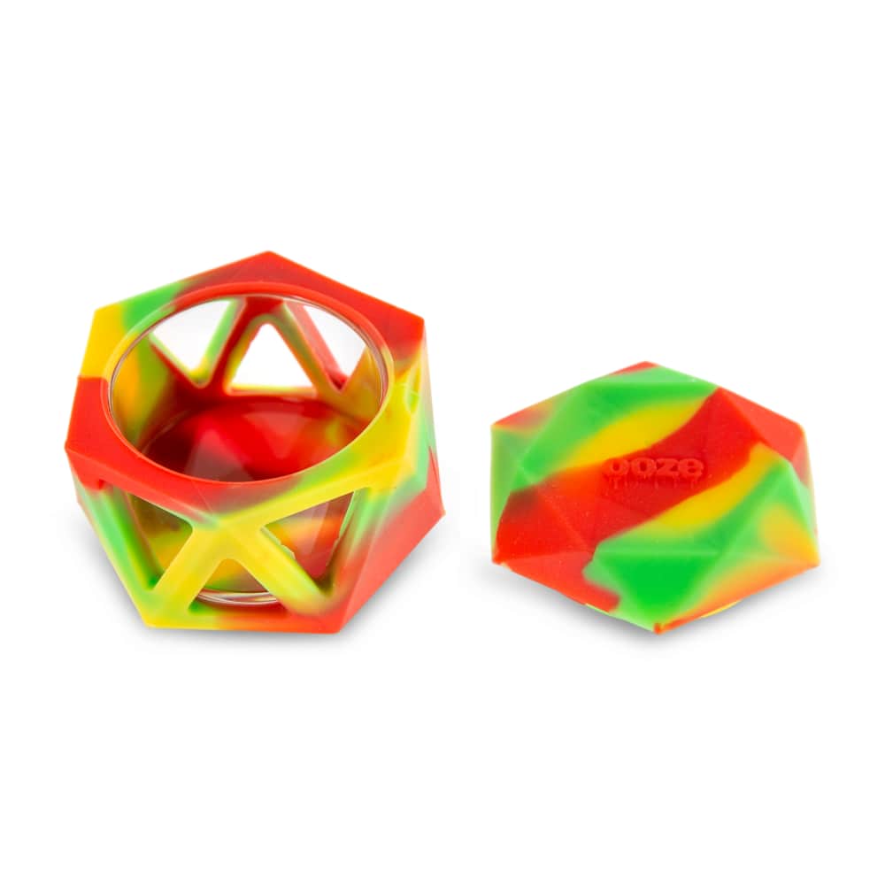 Geode Silicone & Glass Container - Rasta