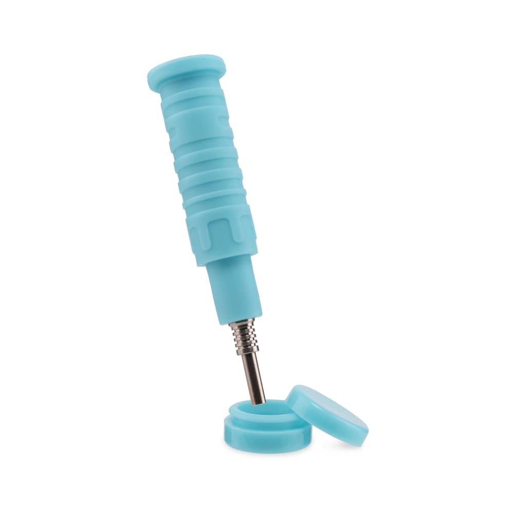 Ooze Blaster Silicone Glass 4-In-1 Hybrid Water Pipe And Nectar Collector - Aqua Teal