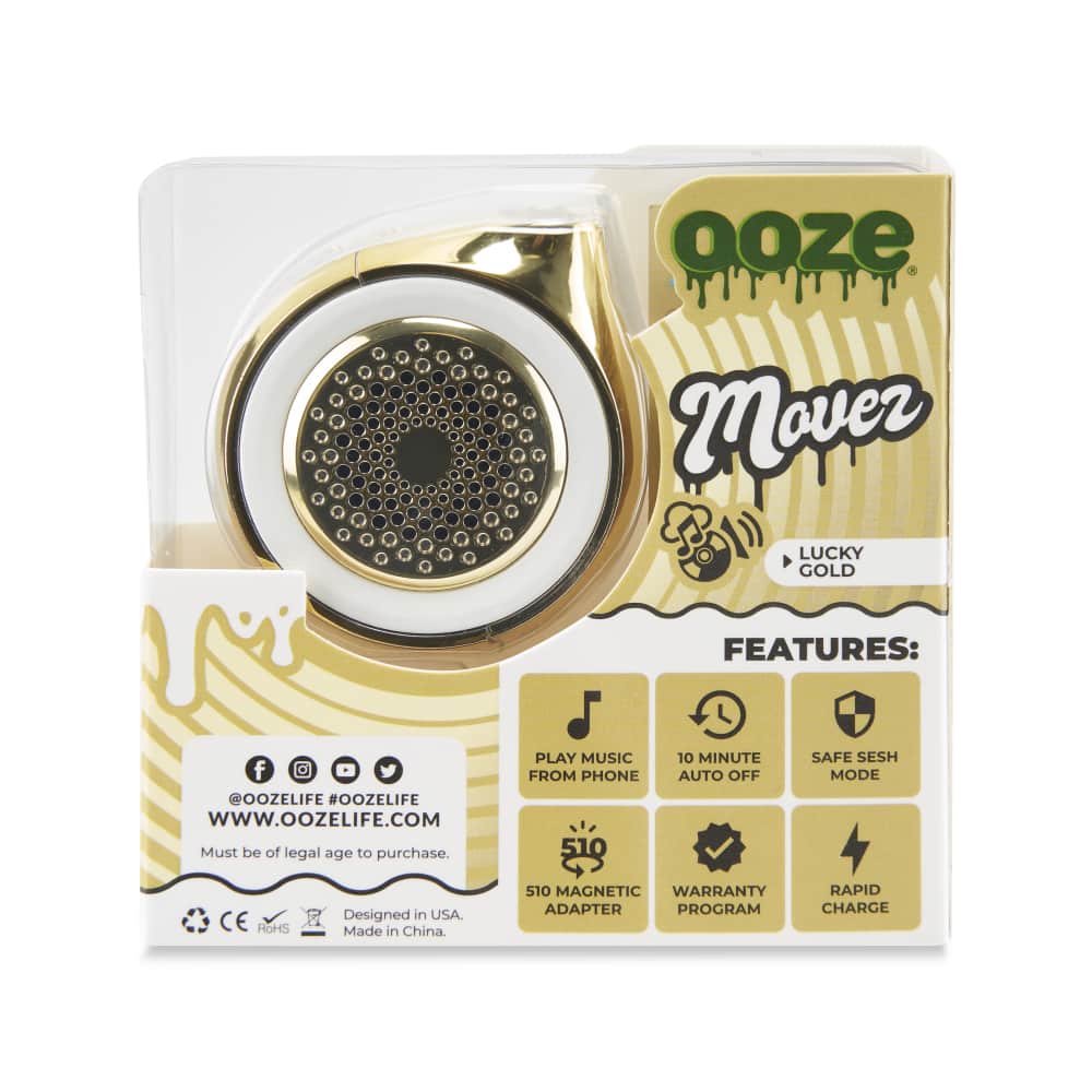 Ooze Movez Wireless Speaker 510 Vape Battery - Lucky Gold
