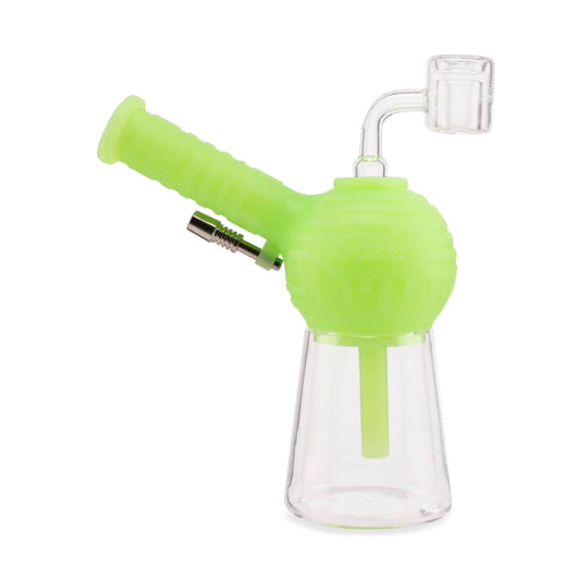 Ooze Blaster Silicone Glass 4-In-1 Hybrid Water Pipe And Nectar Collector - Green Glow