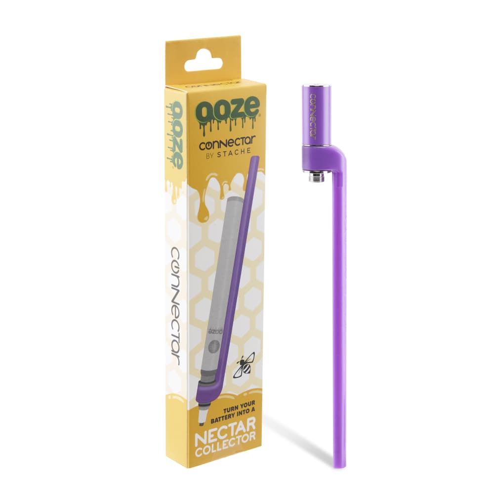 Ooze X Stache Connectar - 510 Thread Nectar Collector Vape Pen Attachment - Purple
