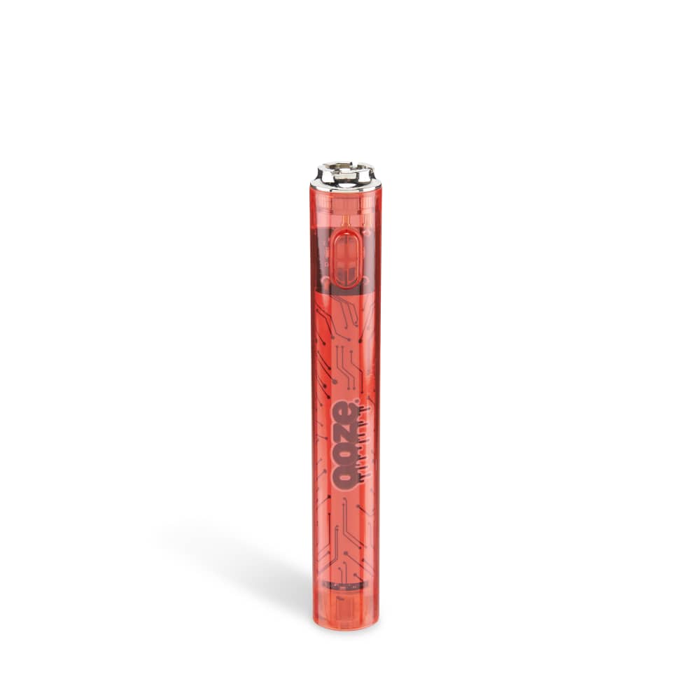 Slim Clear Series Transparent 510 Vape Battery – Ruby Red