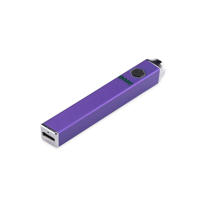 View of Quad Purple Square Vape lying on its back