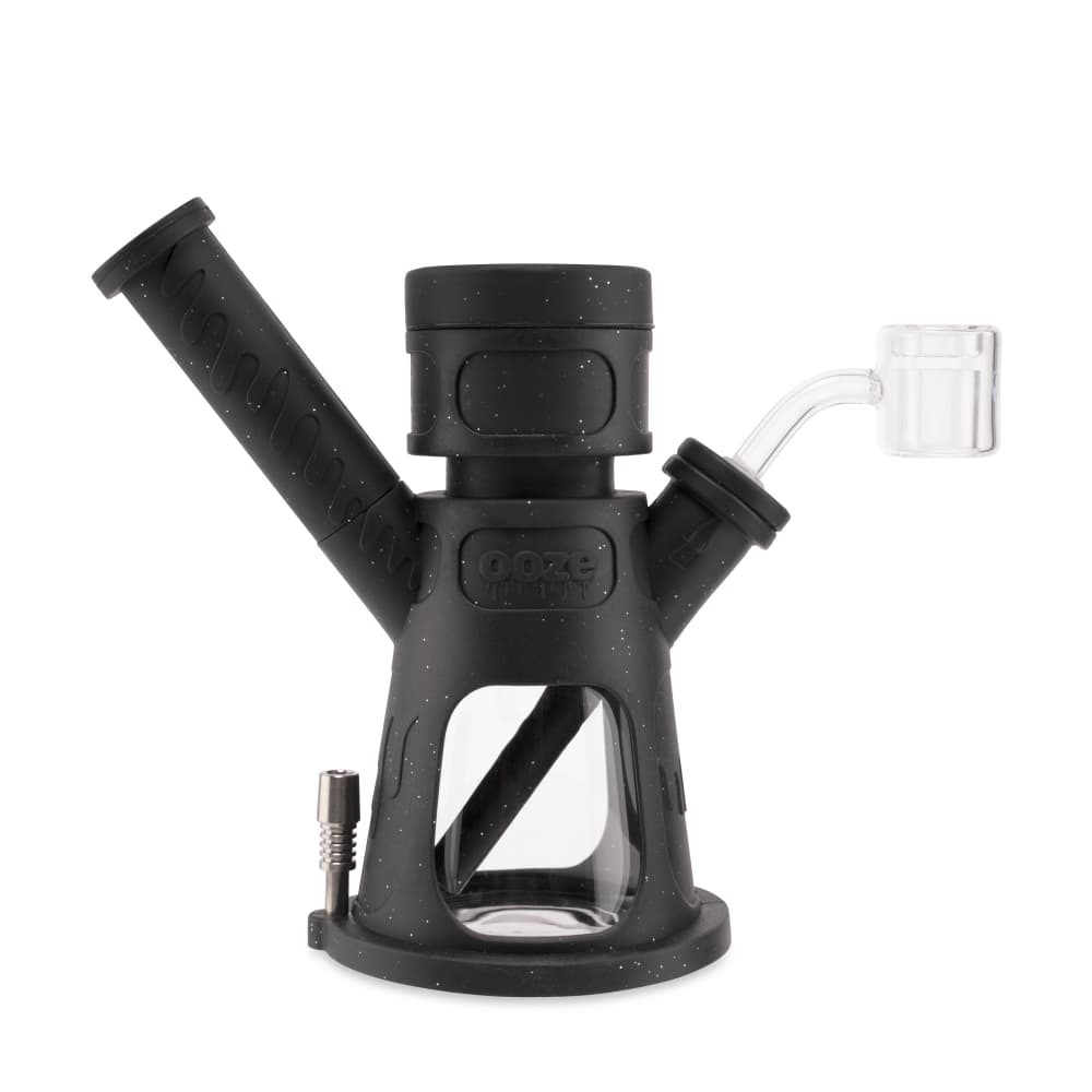 Ooze Hyborg Water Pipe - Shimmer Black | Silicone & Glass Bongs