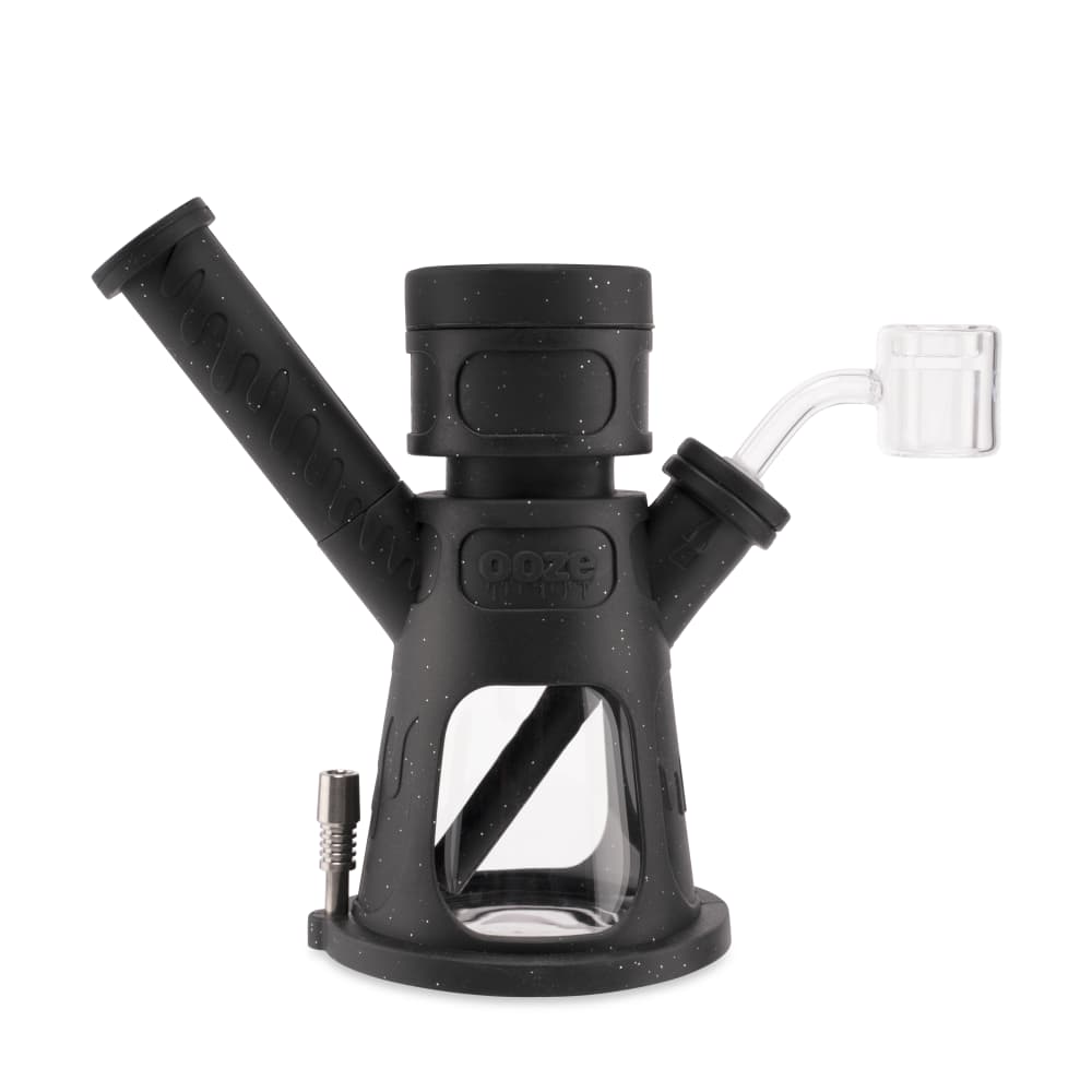 Ooze Hyborg Silicone Glass 4-In-1 Hybrid Water Pipe And Nectar Collector - Shimmer Black