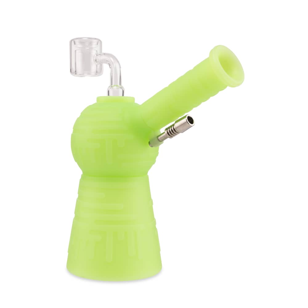 Ooze Blaster Silicone Glass 4-In-1 Hybrid Water Pipe And Nectar Collector - Green Glow