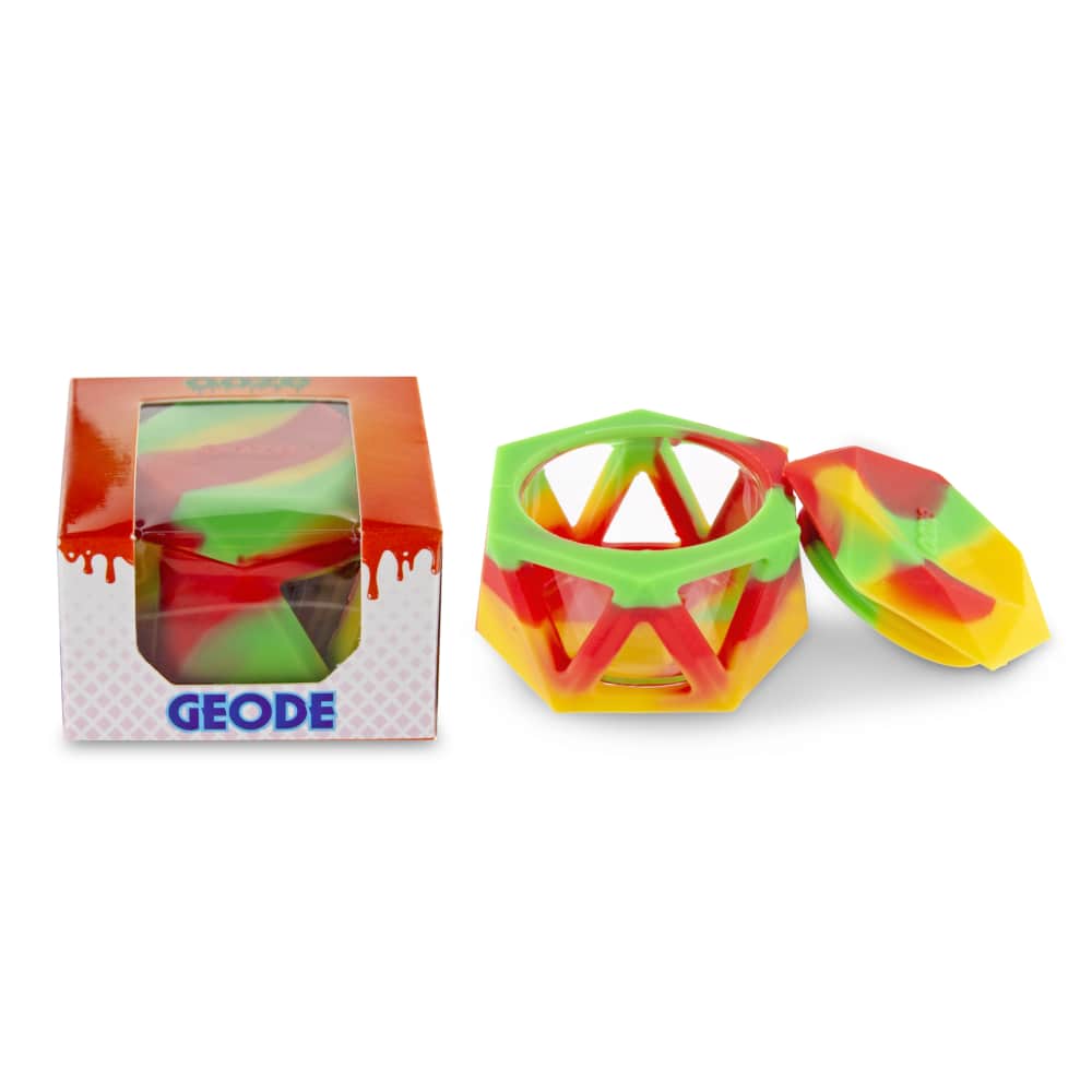 Geode Silicone & Glass Container - Rasta