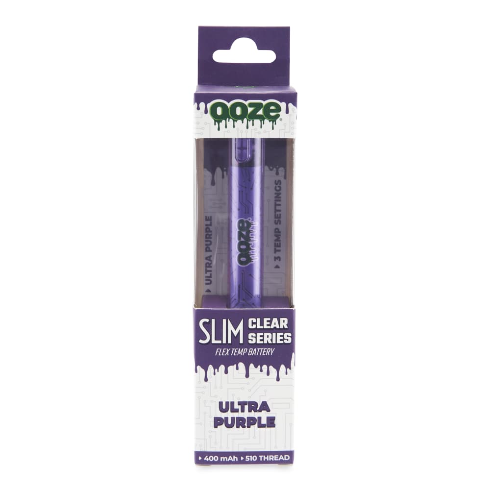 Slim Clear Series Transparent 510 Vape Battery Ultra Purple Ooze Slim Clear Series Transparent 510 Vape Battery Ultra Purple Ooze