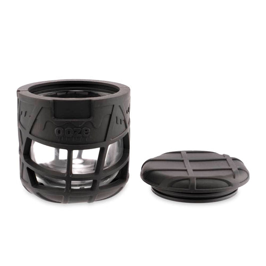 Ooze Prizm Black Silicone-Wrapped Glass Stash Jar