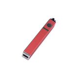 View of Quad Red Square Vape lying on its back