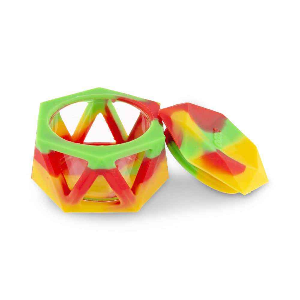 Geode Silicone & Glass Container - Rasta