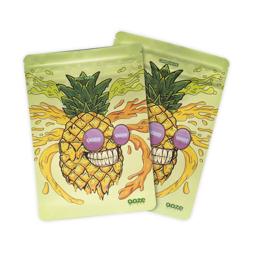 Ooze Designer Series 1 Ounce Mylar Bag 10-Count Box - Mr. Pineapple
