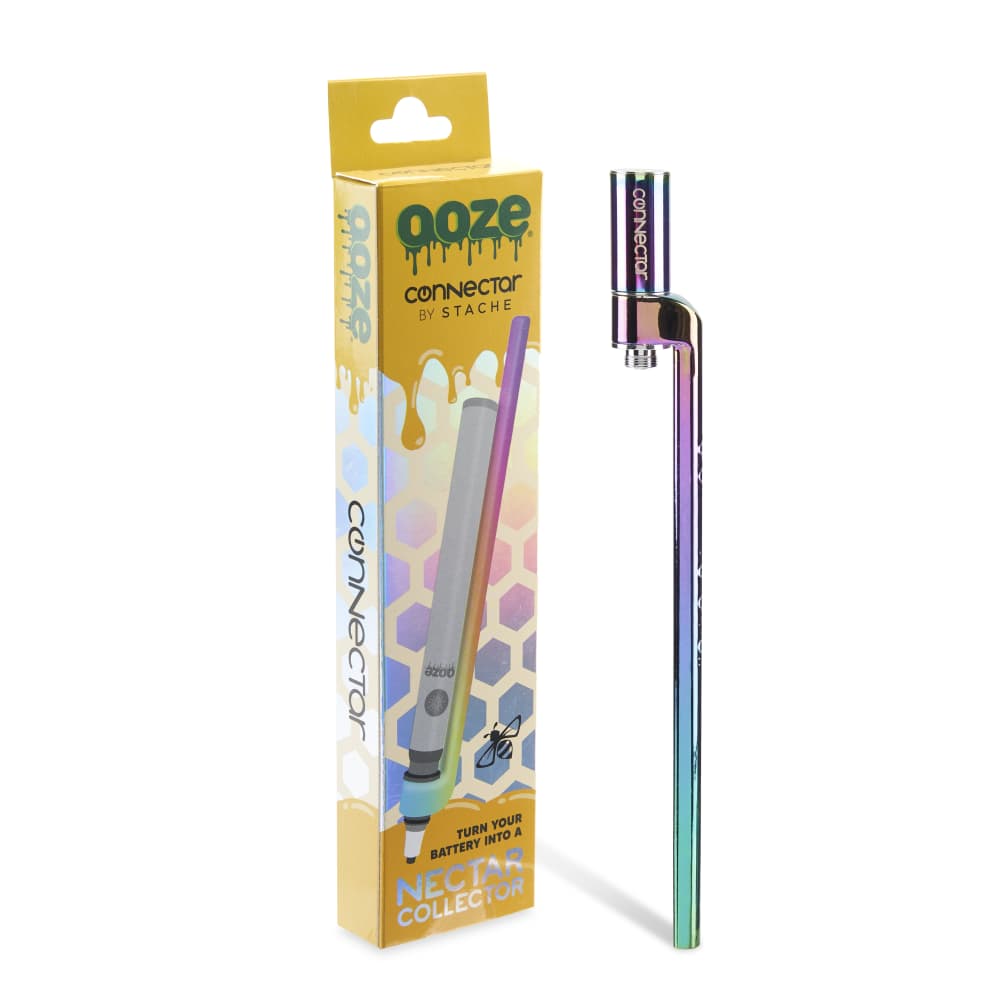 Ooze X Stache Connectar - 510 Thread Nectar Collector Vape Pen Attachment - Rainbow