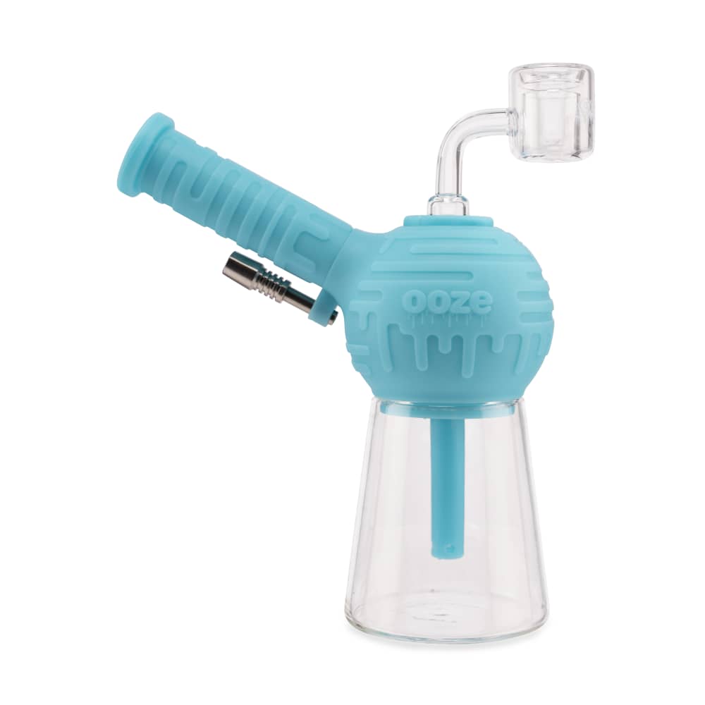 Ooze Blaster Silicone Glass 4-In-1 Hybrid Water Pipe And Nectar Collector - Aqua Teal