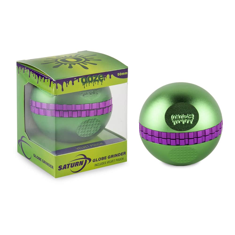 Ooze Saturn Aluminum Globe Grinder - Green - Dry Herb