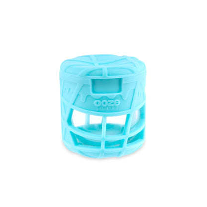 Ooze Prizm Aqua Teal Silicone-Wrapped Glass Stash Jar