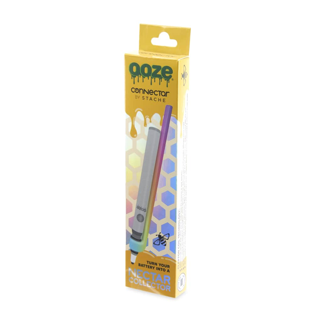 Ooze X Stache Connectar - 510 Thread Nectar Collector Vape Pen Attachment - Rainbow