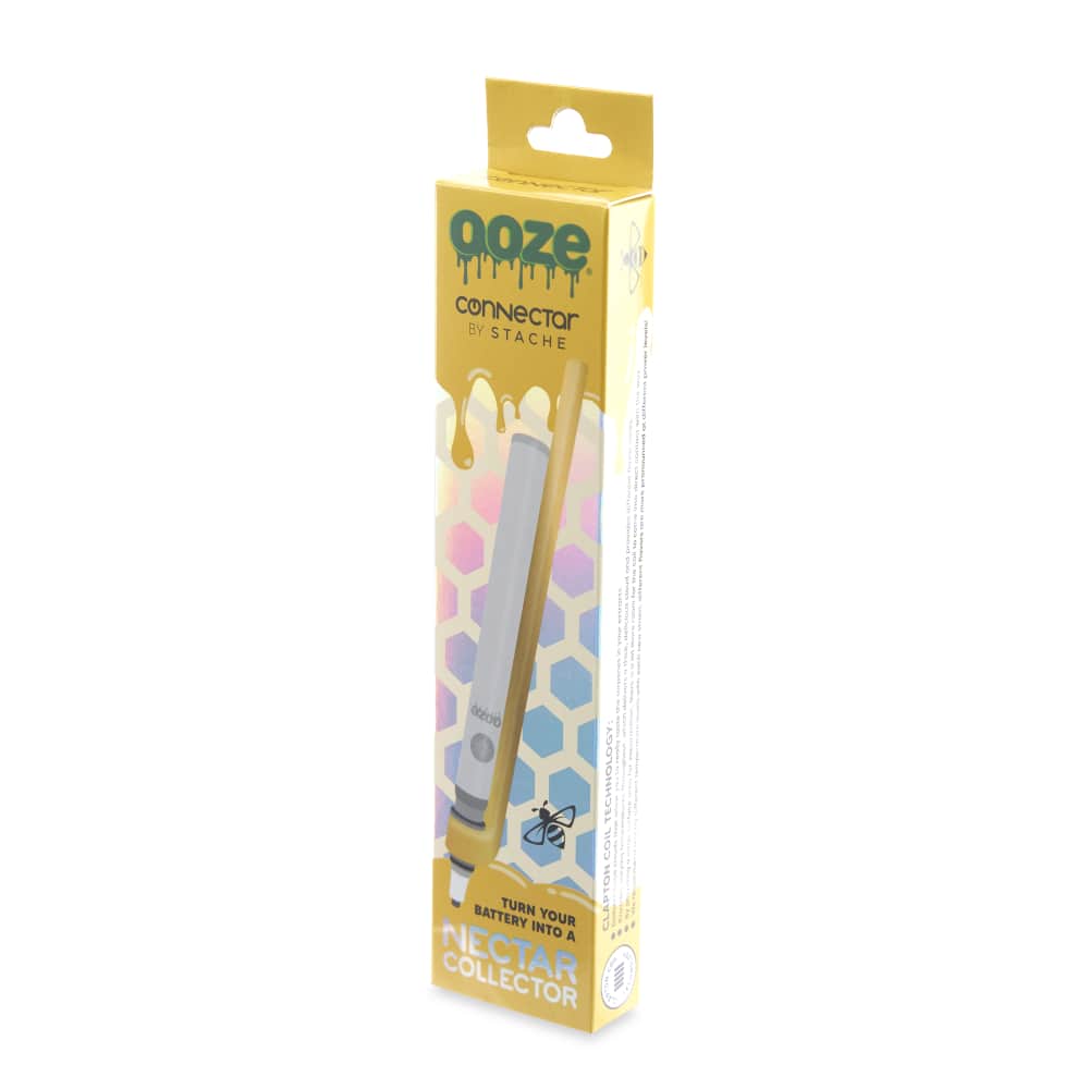 Ooze X Stache Connectar - 510 Thread Nectar Collector Vape Pen Attachment - Gold